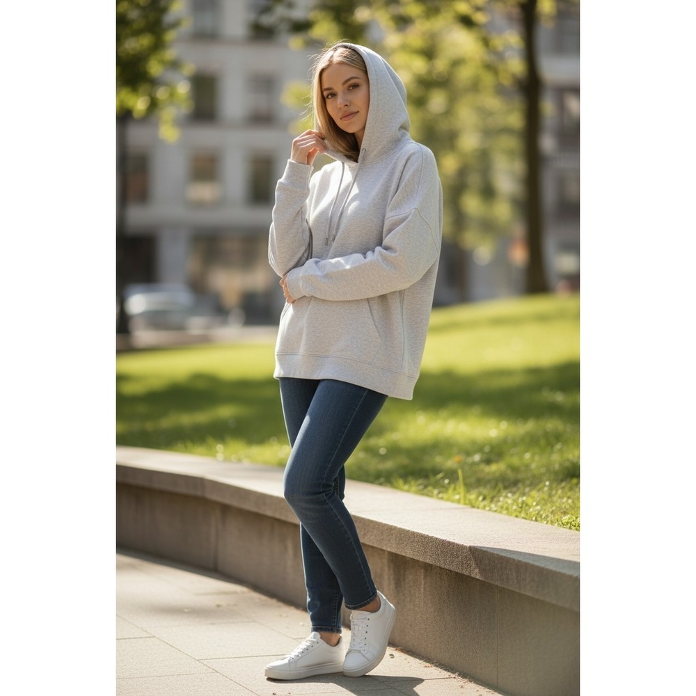 Calvin Klein Women's Light‎ Gray Pullover Hoodie Performance L Hooded Athleisure